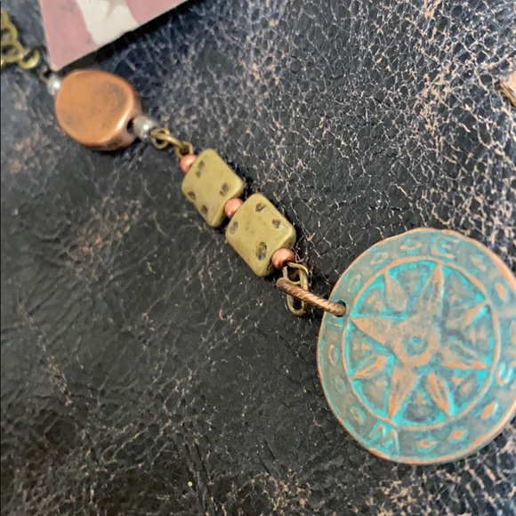 1 LEFT // mixed metal pieced patina necklace - Picture 7 of 16